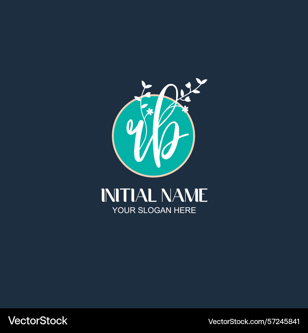 Elegant rb initial logo design with botanical Elegant rb initial logo design with botanical Vector Image