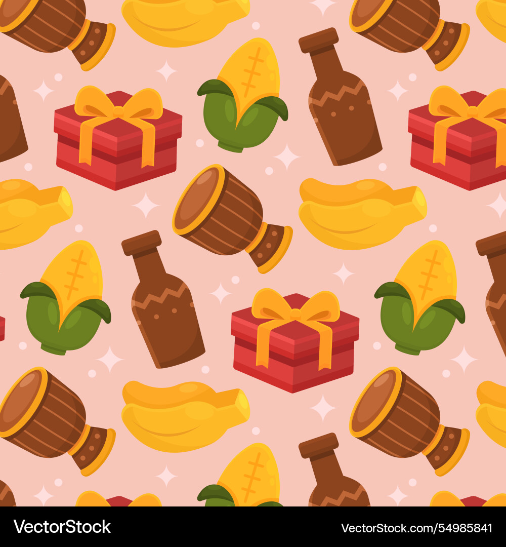 Flat kwanzaa pattern design Vector Image