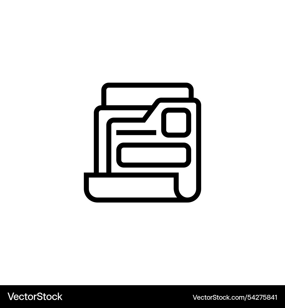 Folder line icon linear style sign for mobile Folder line icon linear style sign for mobile vector image