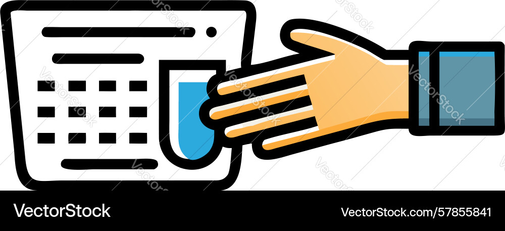 Hand with document and keyboard digital form vector image