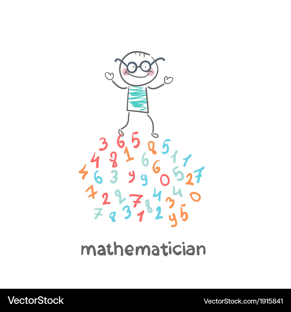 Mathematician with Numbers Vector Image