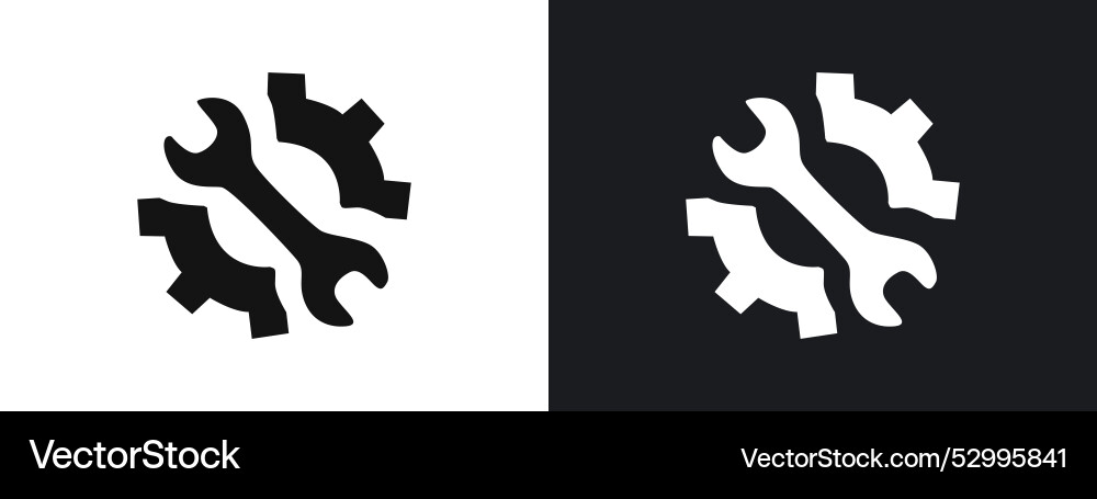 Mechanic settings icon linear graphics set Vector Image