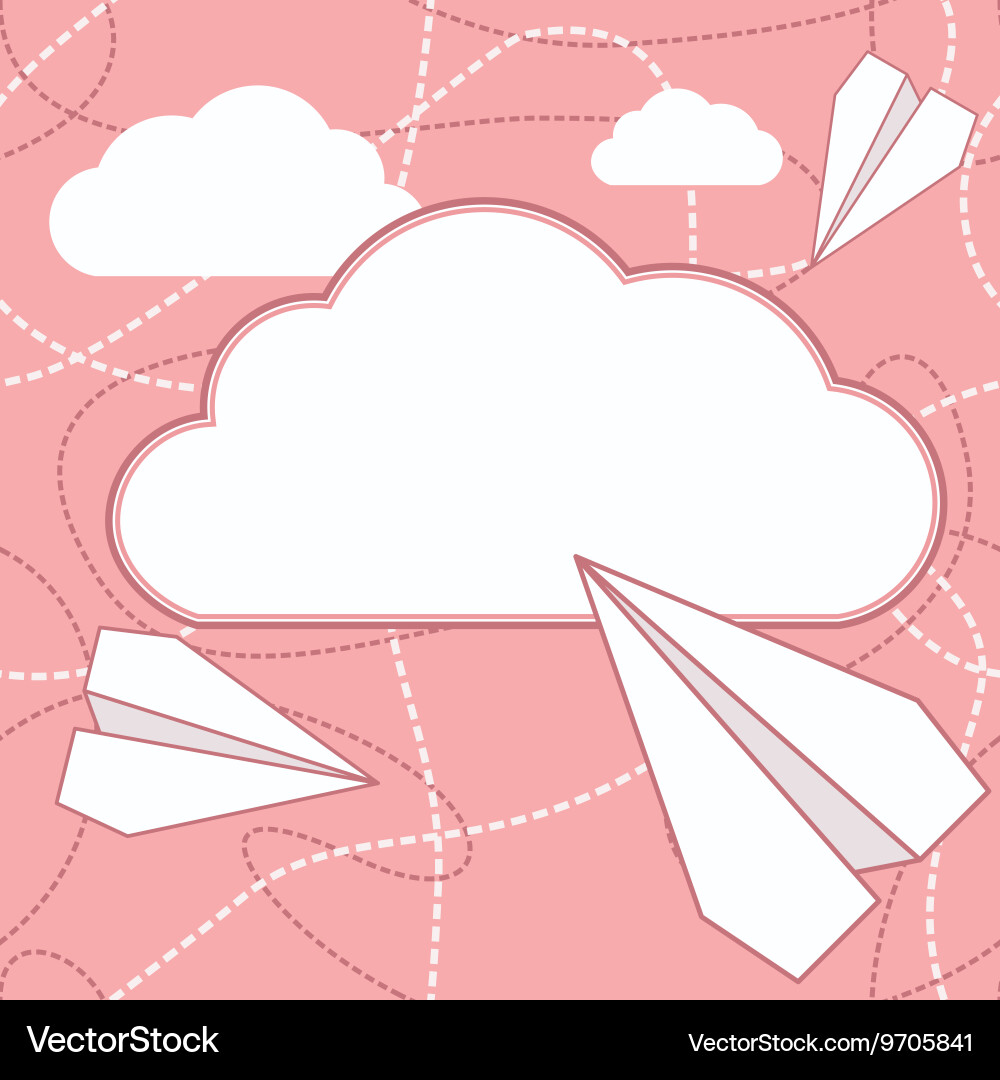 Paper planes and cloud background Royalty Free Vector Image