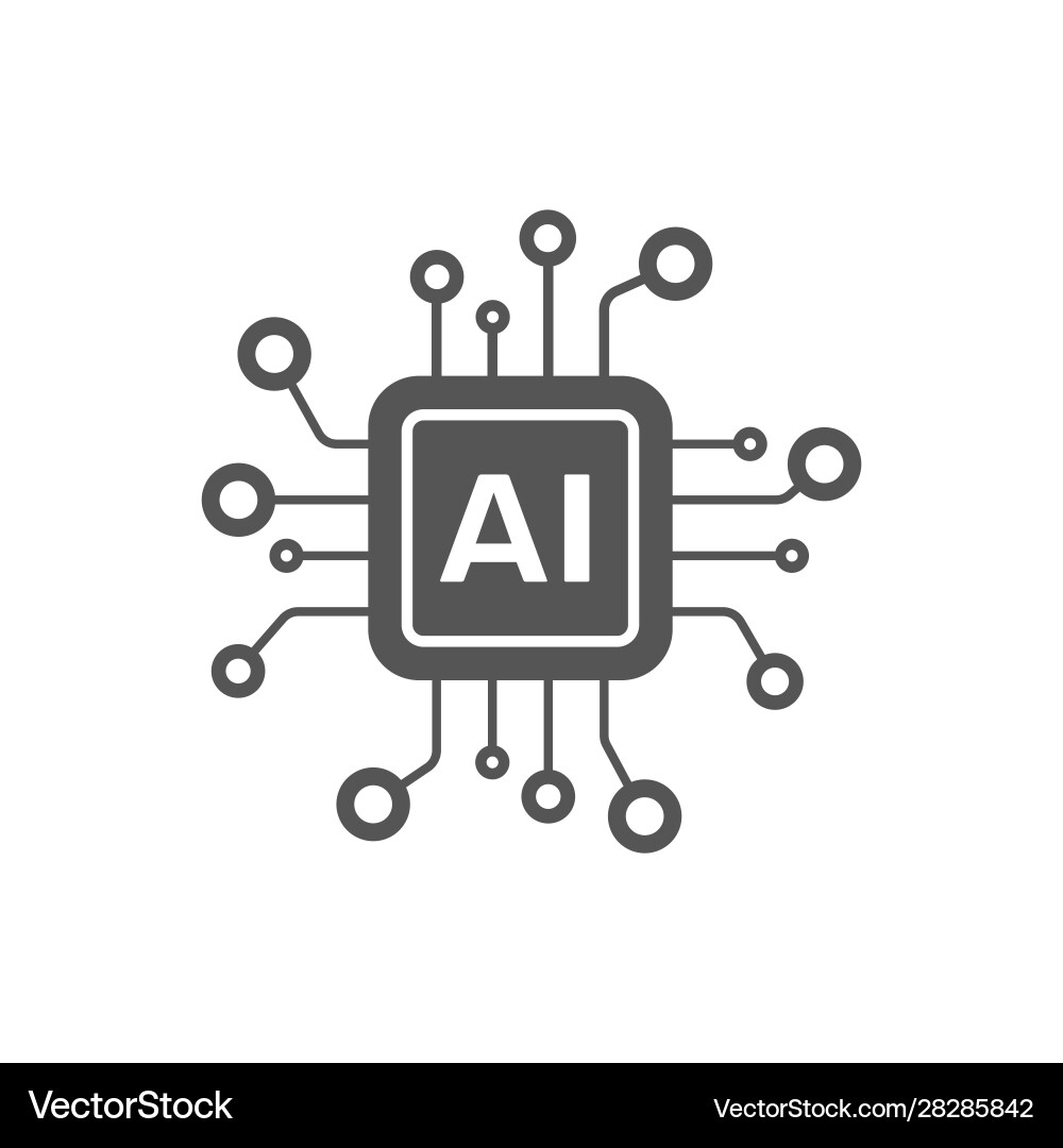 AI Processor Icon - Minimalist CPU Vector Image