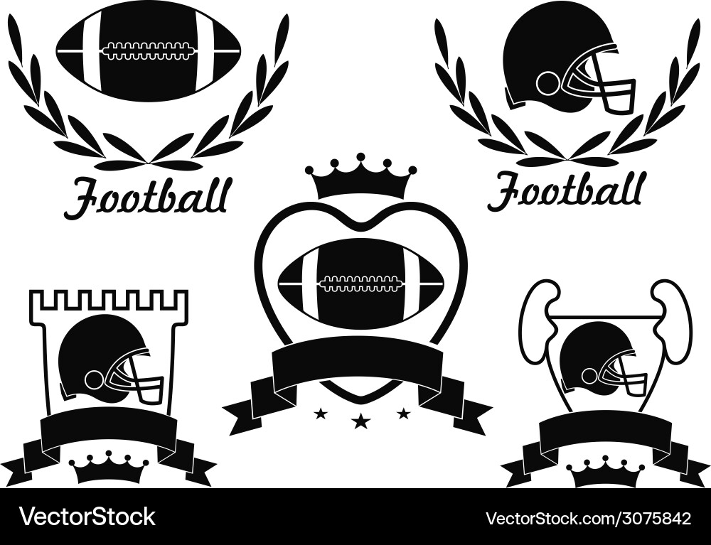 Football Crown Emblem Vector Image
