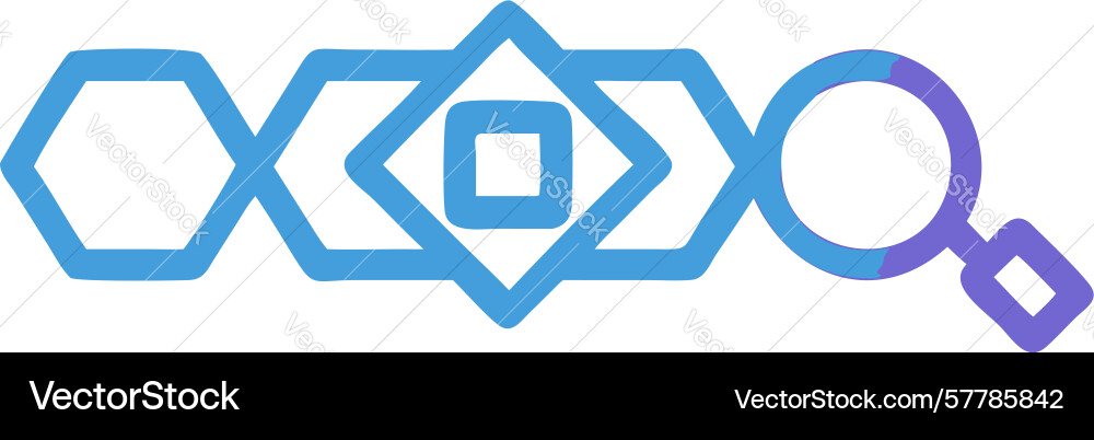 Geometric network search data analysis icon vector image