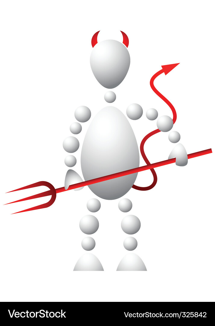 Man with red horns Vector Image
