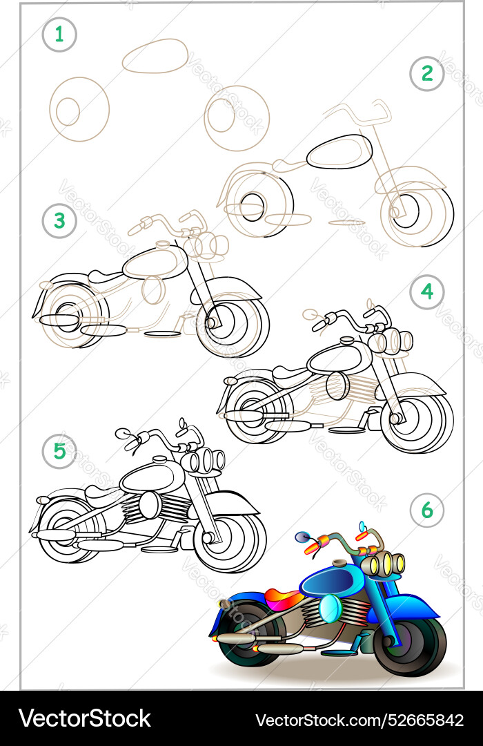 Page shows how to learn step by draw Page shows how to learn step by draw vector image