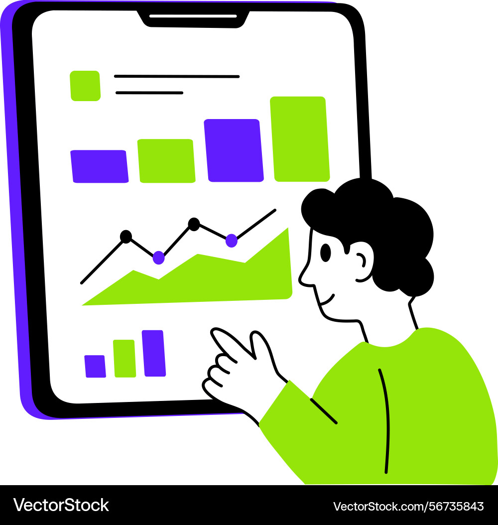 A sketchy style of data analytics vector image
