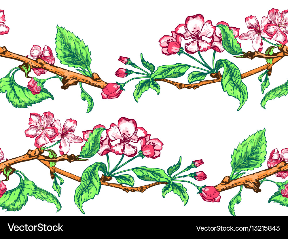 Apple tree pattern vector image