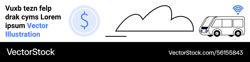 Autonomous bus with connectivity symbol and cloud Autonomous bus with connectivity symbol and cloud vector image
