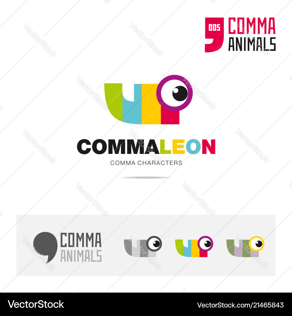 Chameleon animal concept icon set and logo brand Chameleon animal concept icon set and logo brand vector image
