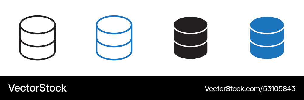 Database icon set outline vector image