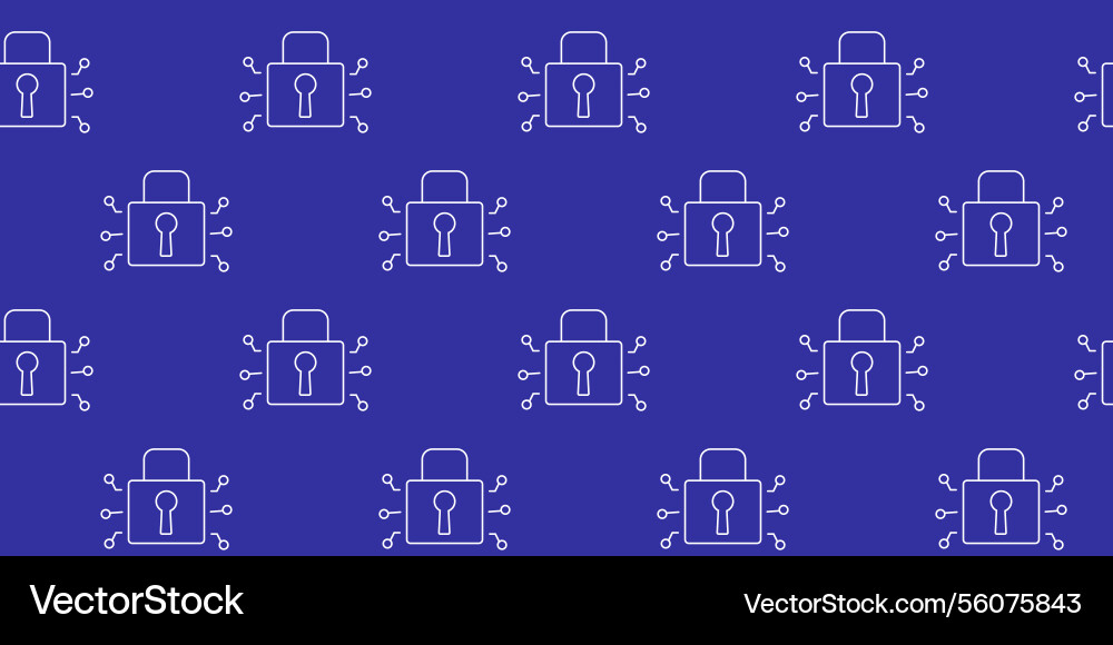 Digital locks pattern on a blue background vector image