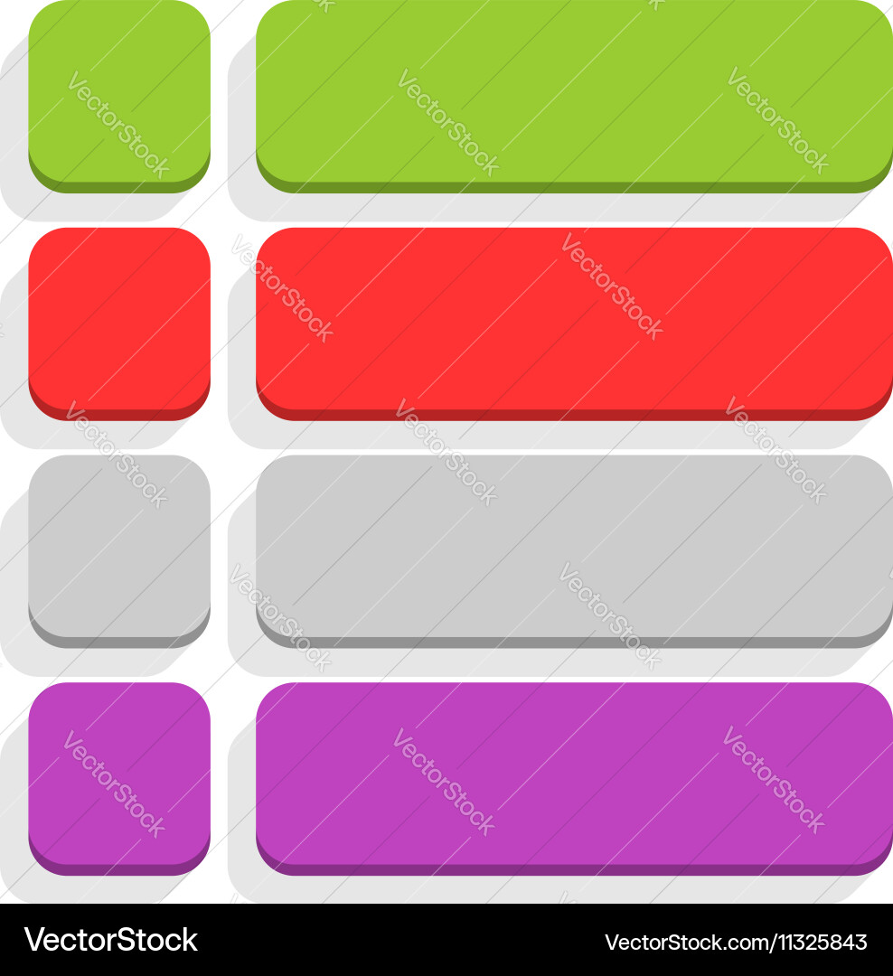 Flat blank icon empty internet color button Vector Image