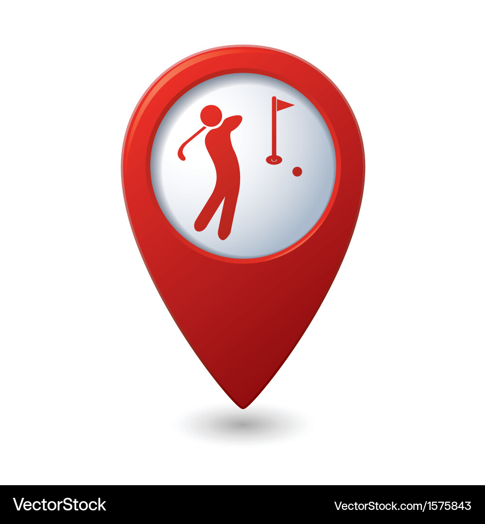 Golf Map Pointer Icon vector image