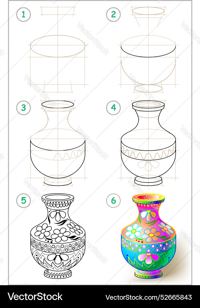 Page shows how to learn step by draw Vector Image