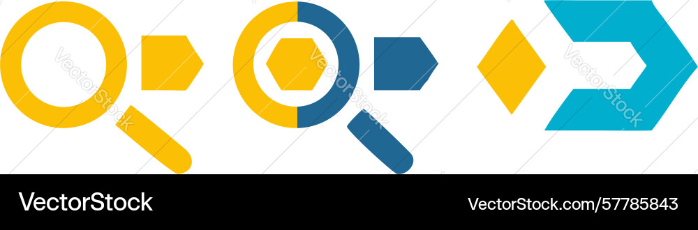 Progressive search forward analysis icon design vector image