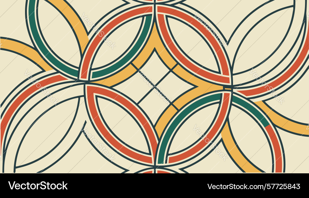 Seamless interlocking geometric circle pattern in vector image