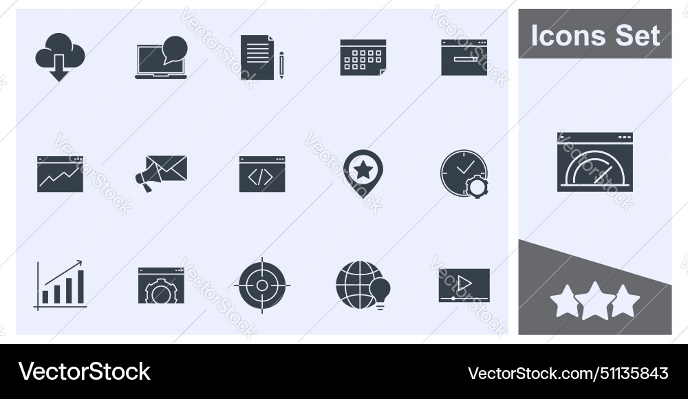 Seo search engine optimization icon set symbol Vector Image