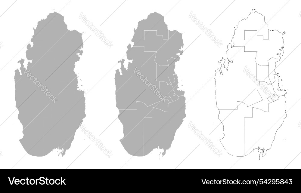 Set of qatar maps with main map and regional Vector Image