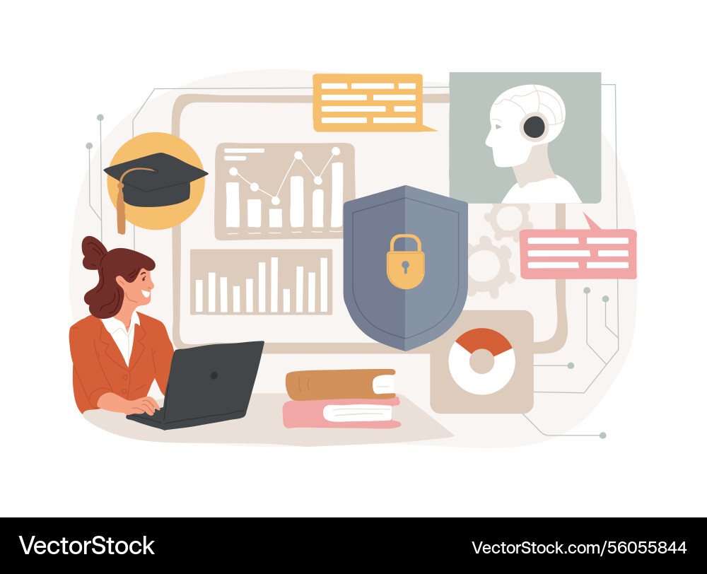 Ai-driven security training abstract concept Ai-driven security training abstract concept vector image