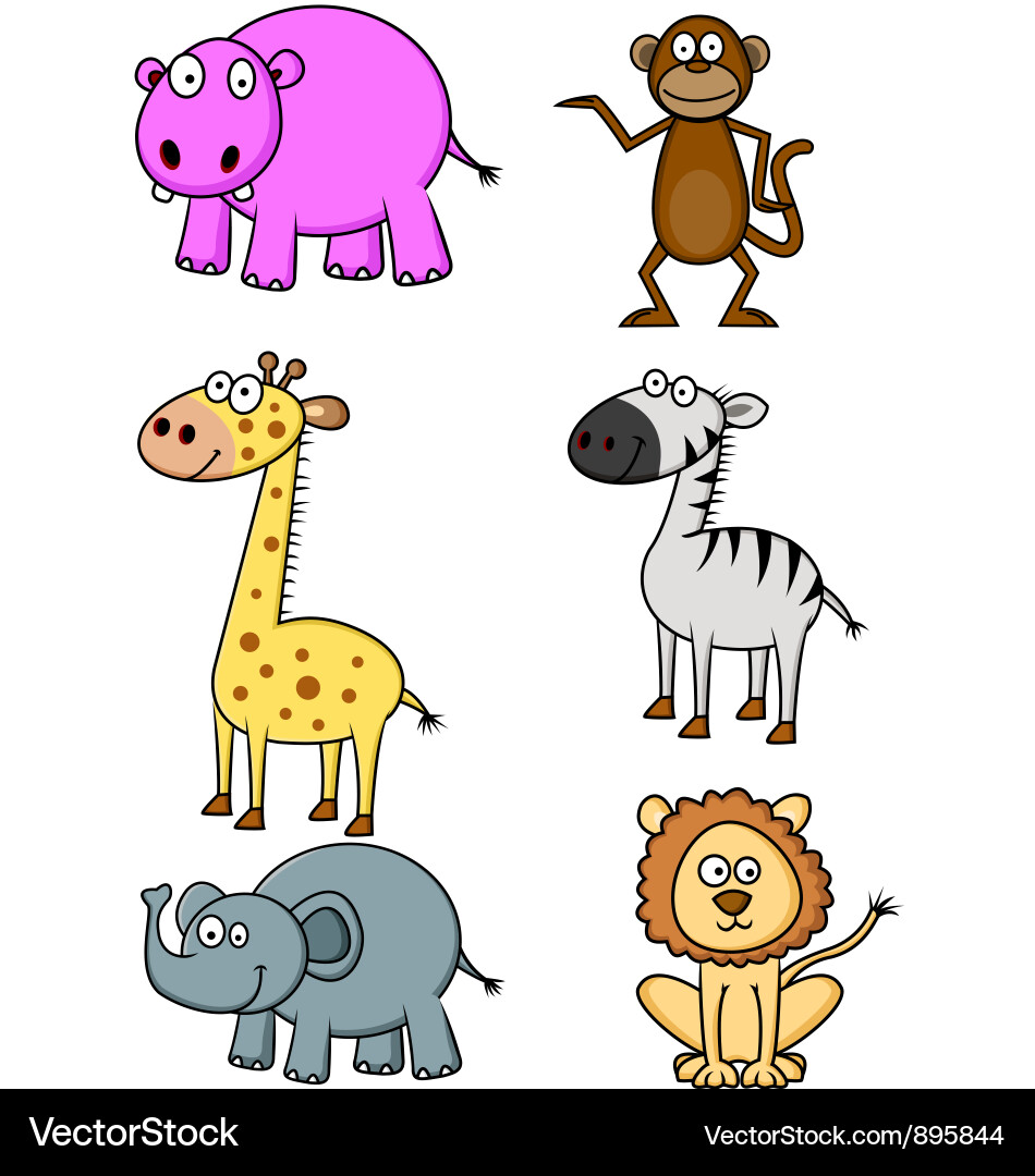 Animal Doodle Set Vector Image