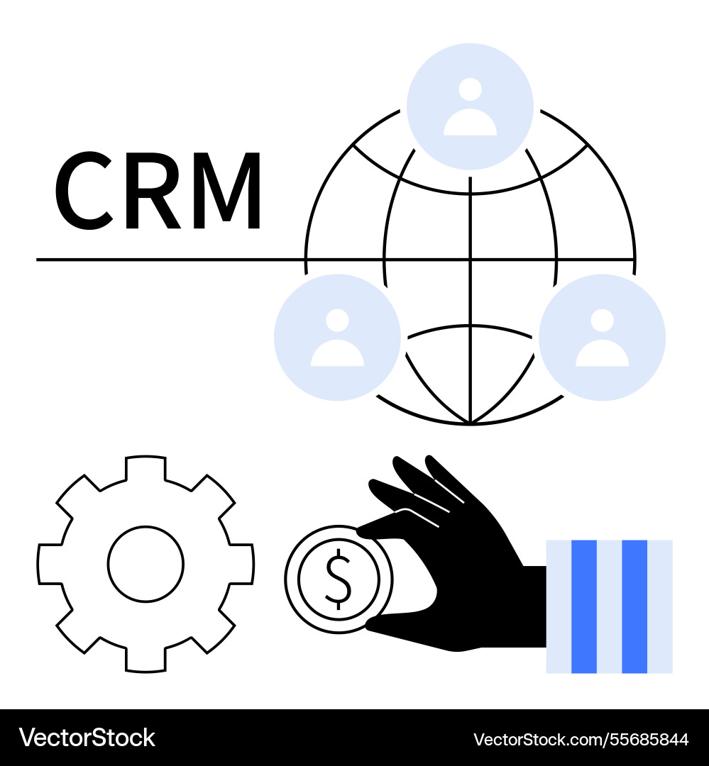 Crm concept with user network global connectivity Crm concept with user network global connectivity vector image