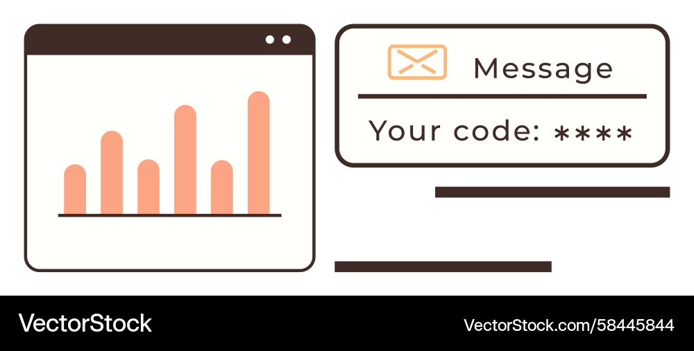 Data Analytics & Secure Messaging Vector Image