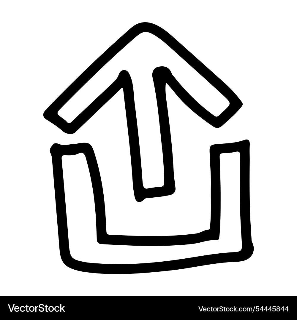 Doodle icon of upload data Vector Image