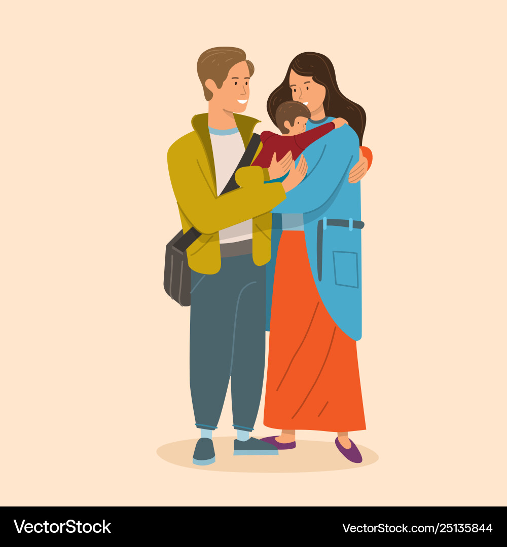 Father mother and children Royalty Free Vector Image