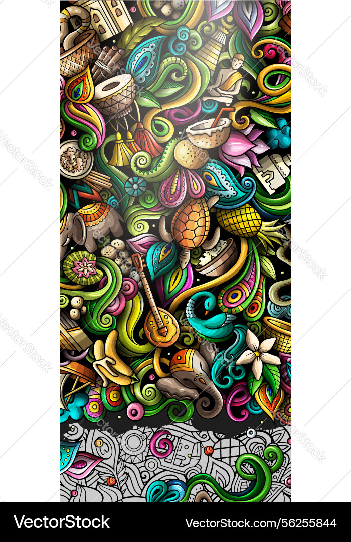 Indien Hand gezeichnet Doodle Banner Cartoon detail Indien Hand gezeichnet Doodle Banner Cartoon detail vektorbild
