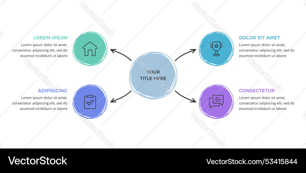 Infographic template with 4 elements Infographic template with 4 elements vector image