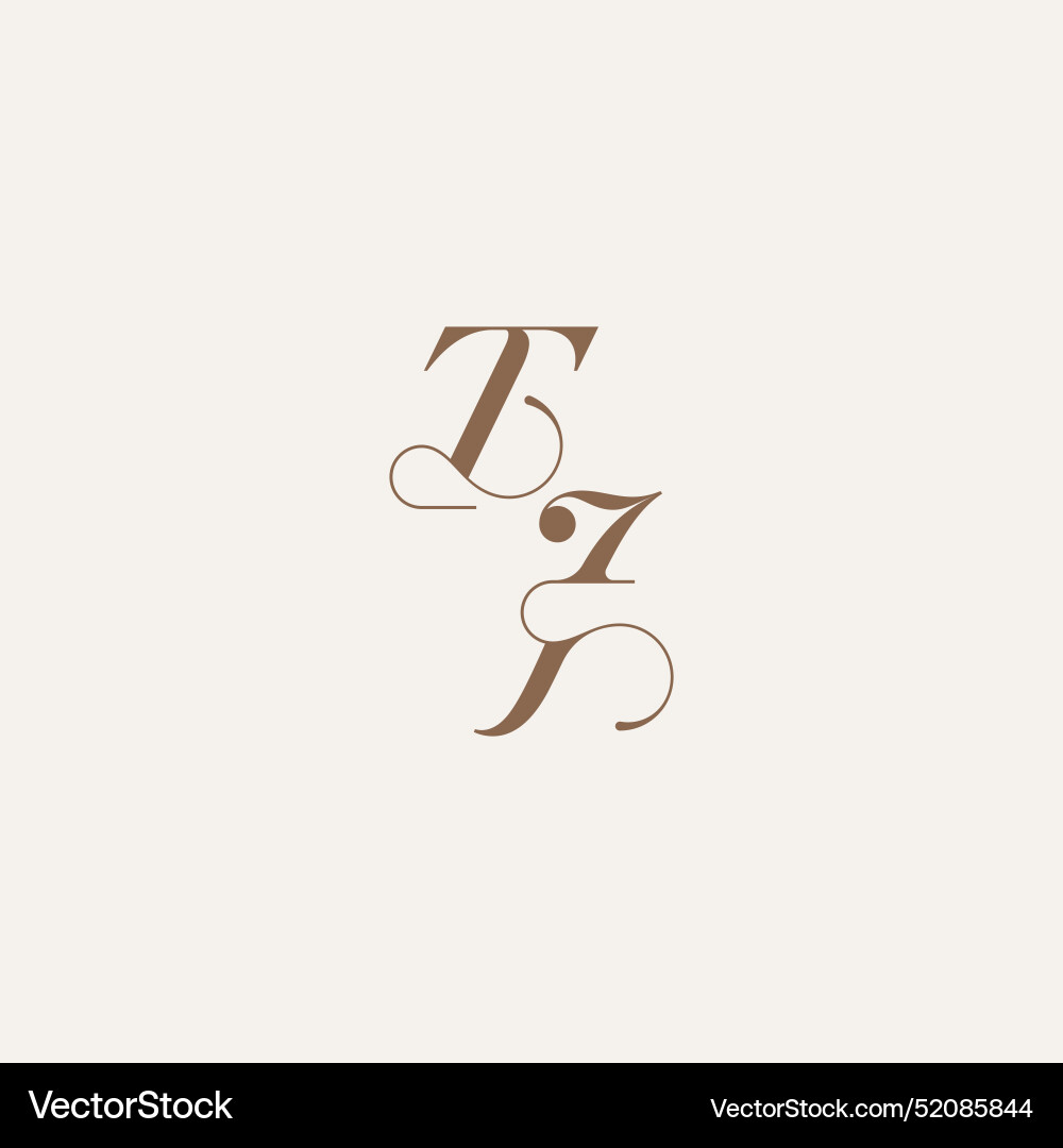 Initial monogram logo wedding concept design Vector Image