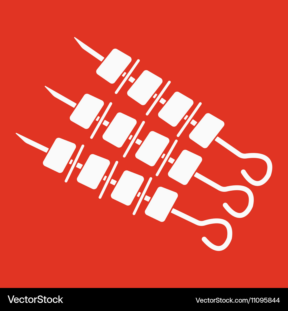 Shashlik icon kebab and barbecue symbol flat Vector Image