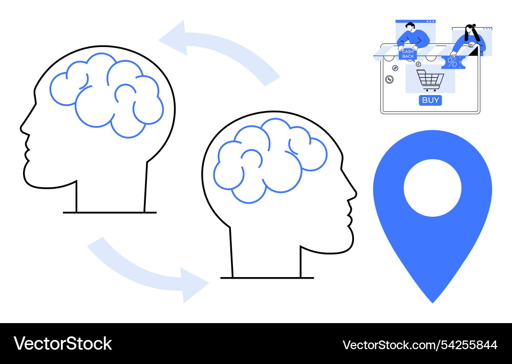 Visualizing brainstorming e-commerce Visualizing brainstorming e-commerce vector image