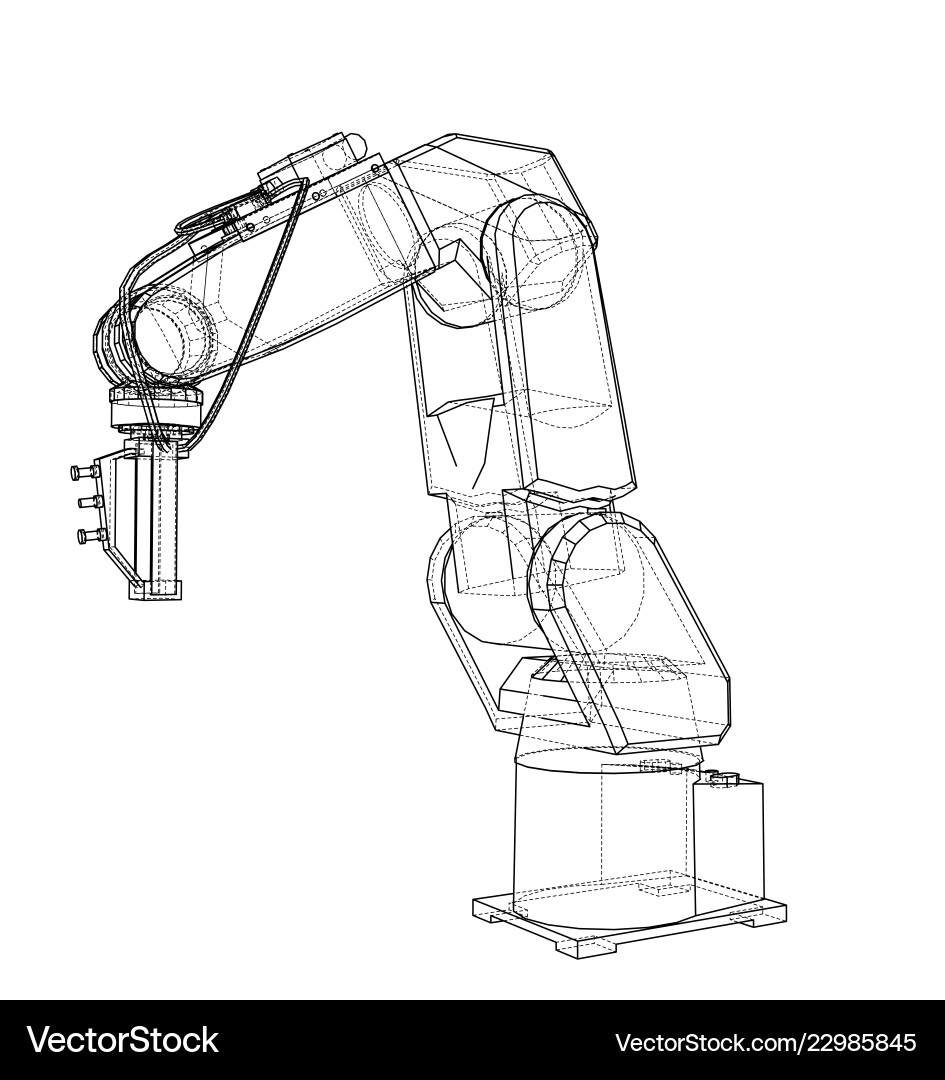 3D Robotic Arm Rendering vector image