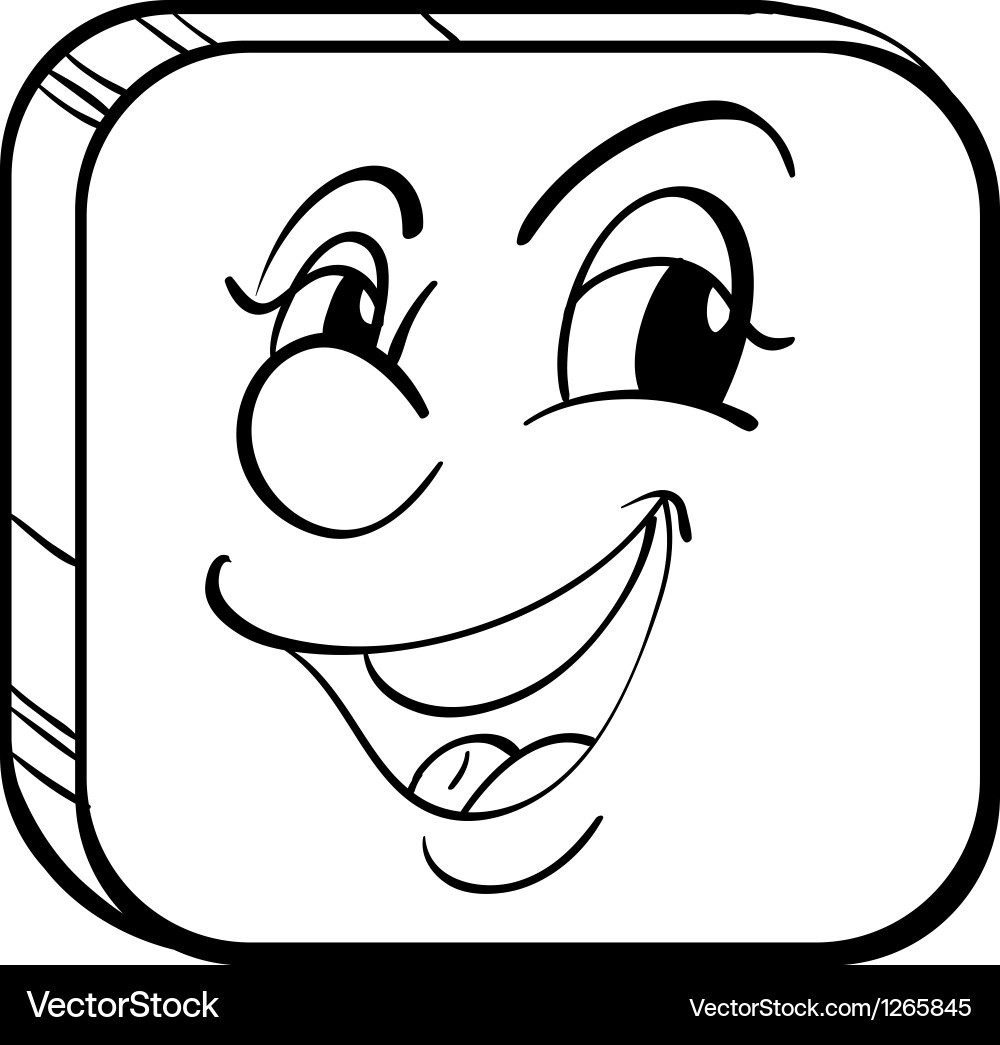 A cube with happy face Vector Image
