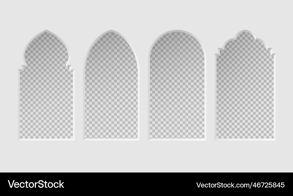 Arabic style windows islamic arches arabesque door Arabic style windows islamic arches arabesque door vector image