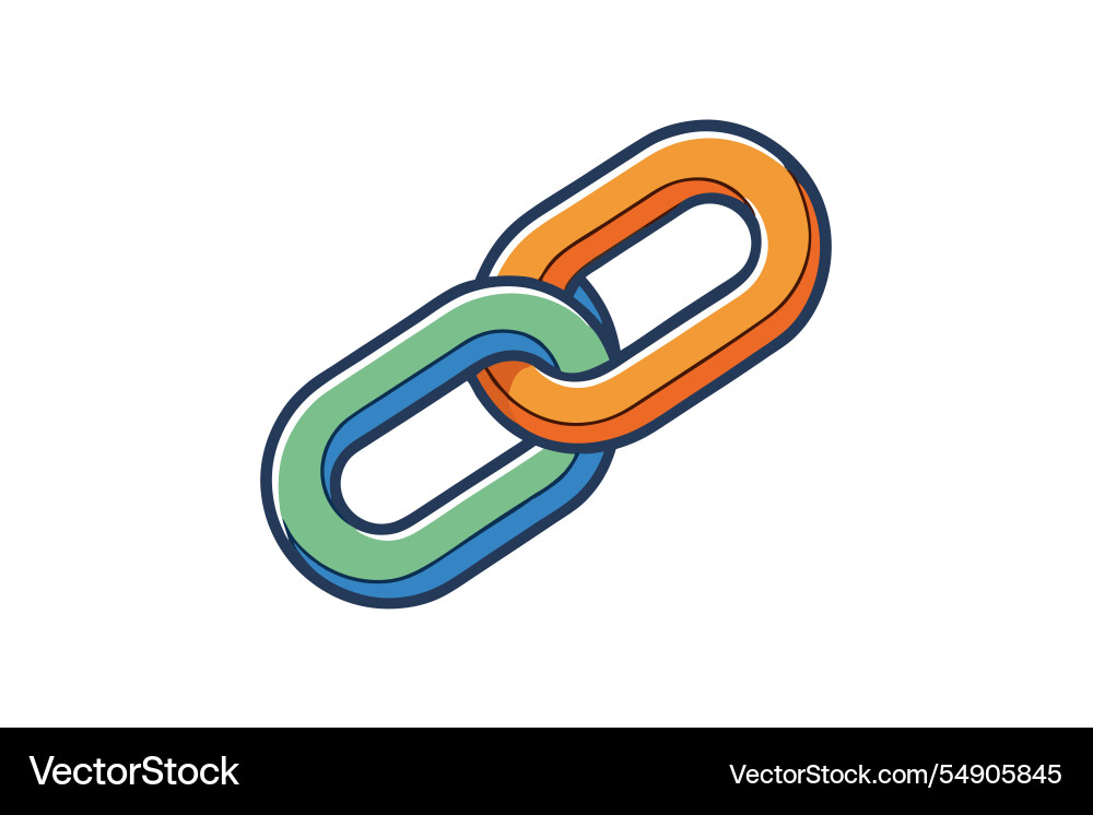 Creative and colorful interconnected chain links Vector Image
