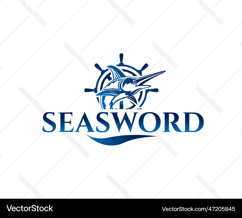 Marlin boat sea logo design template Vector Image
