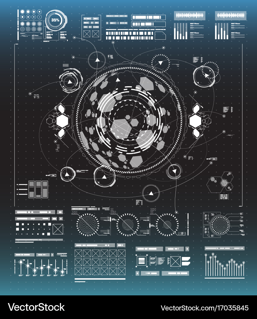 Modern UI Elements - Data & Tech vector image