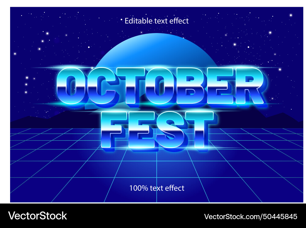October fest editable text effect retro style October fest editable text effect retro style vector image