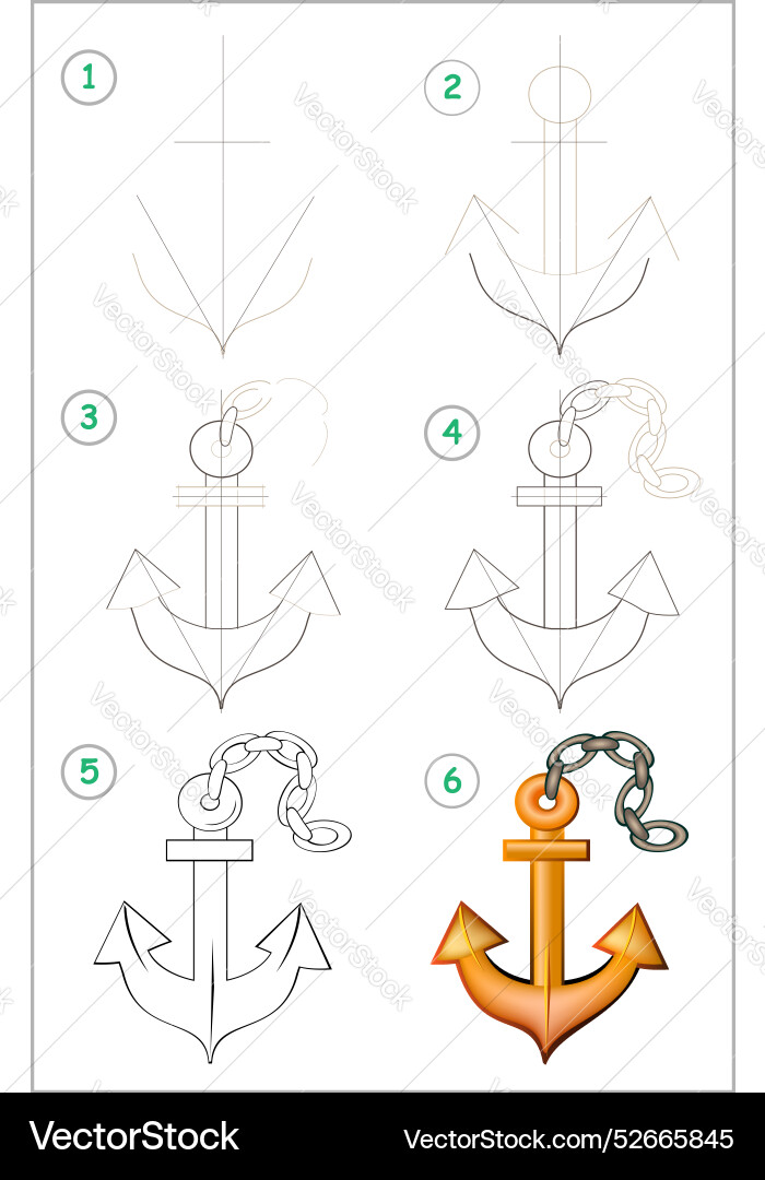 Page shows how to learn step by draw Page shows how to learn step by draw vector image