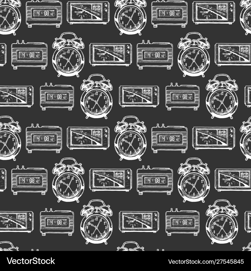 Pattern with clock Vector Image