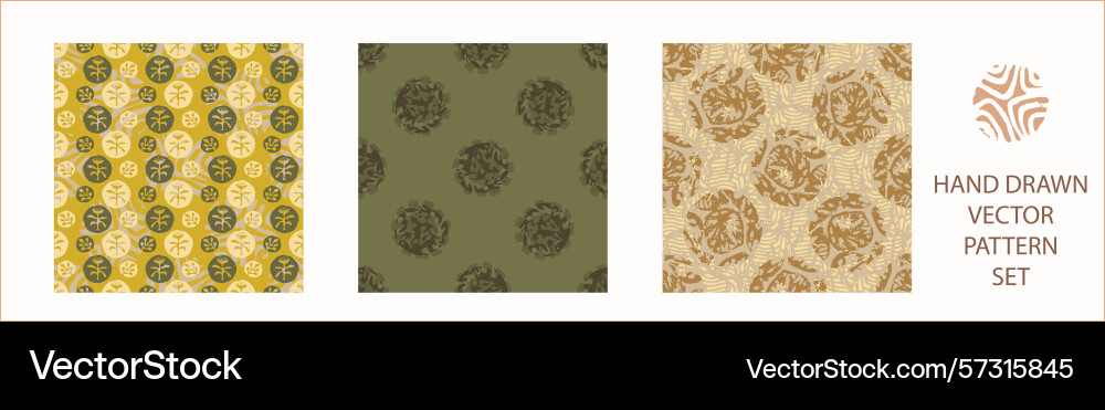 Polka dot blockprint seamless pattern set Polka dot blockprint seamless pattern set vector image