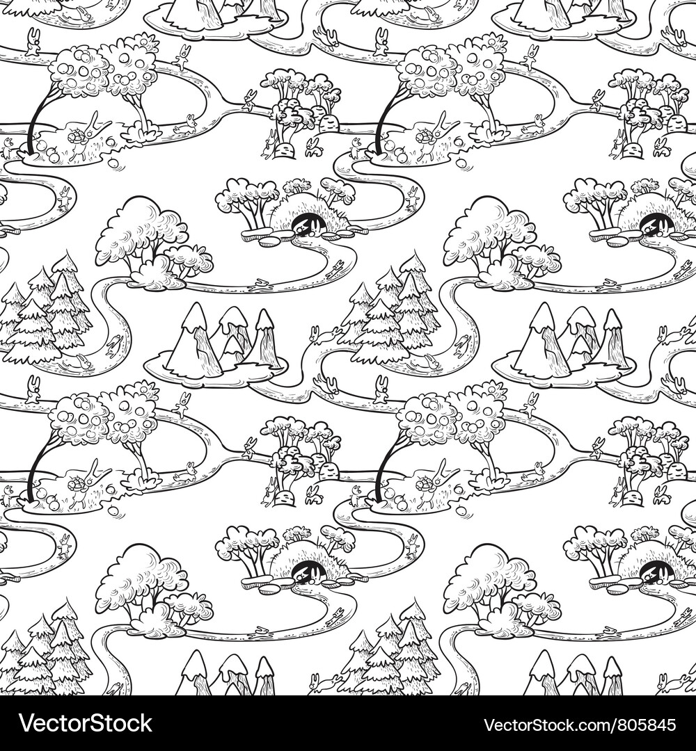 Seamless with rabbits Vector Image