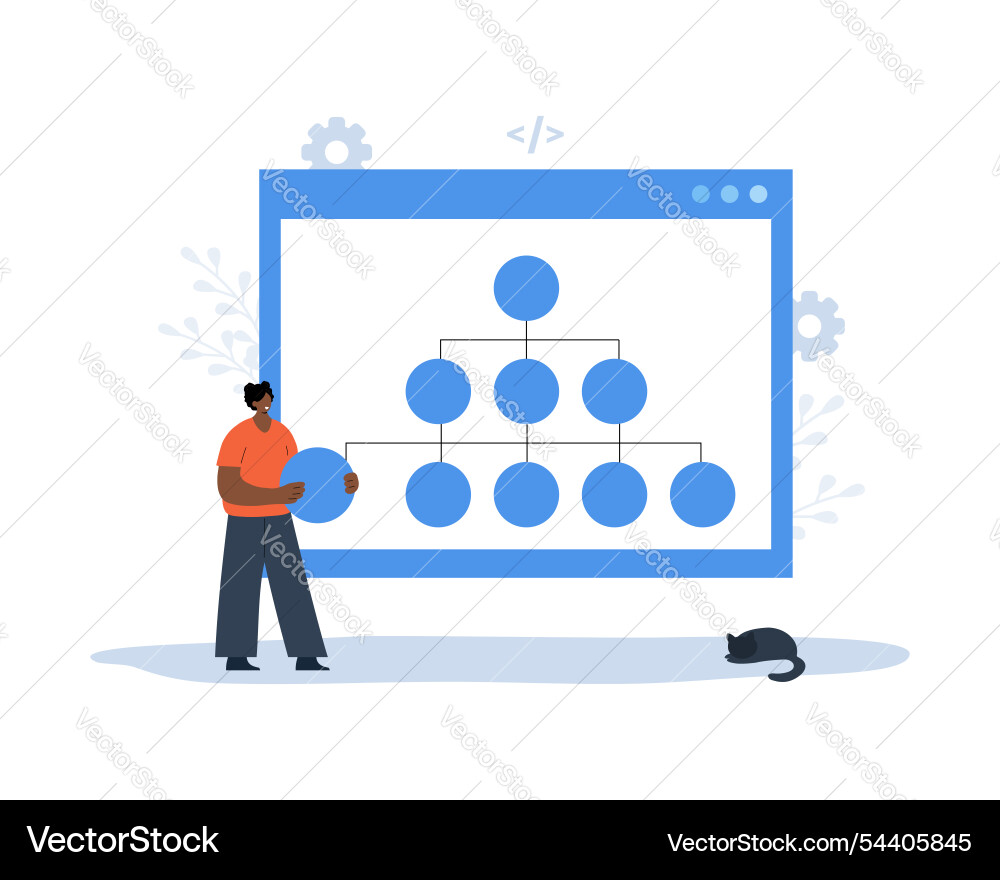 Sitemap creation concept website navigation Sitemap creation concept website navigation Vector Image