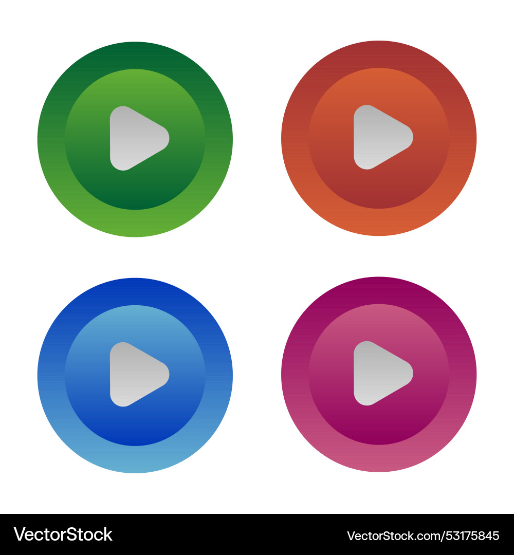 Three-dimensional play buttons computer interface Three-dimensional play buttons computer interface vector image