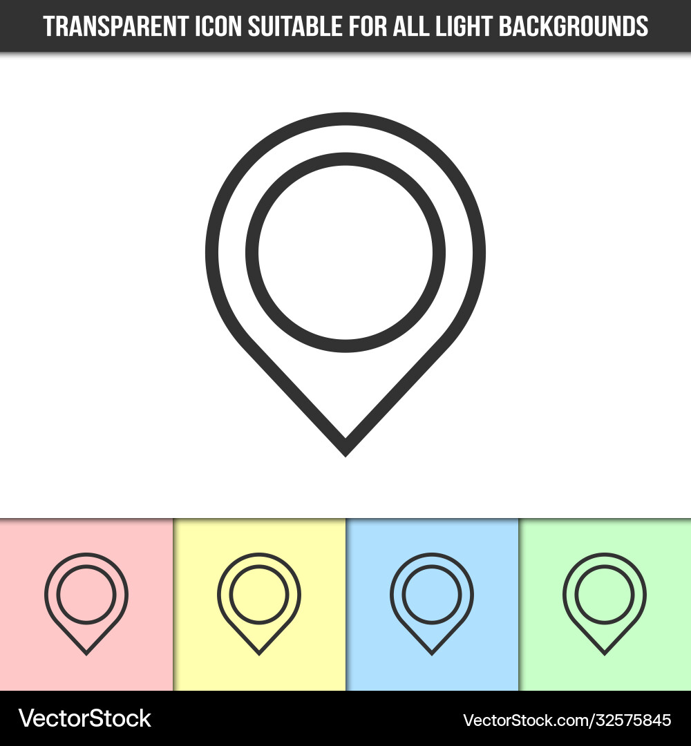 Transparent Pointer Icon - Outline vector image